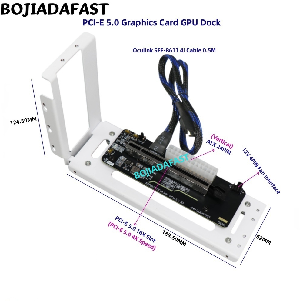 PCI-E 5.0 16X GEN5 Adapter Car - Oculink Egpu Dock Graphics Card ulasan dan harga