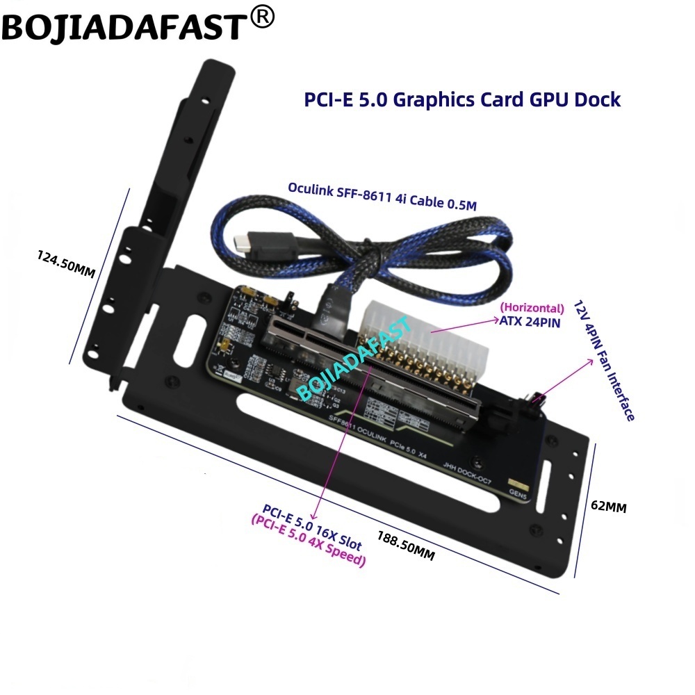 PCI-E 5.0 16X GEN5 Adapter Car - Oculink Egpu Dock Graphics Card ulasan dan harga